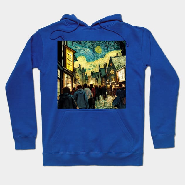 Starry Night in Diagon Alley Hoodie by Grassroots Green